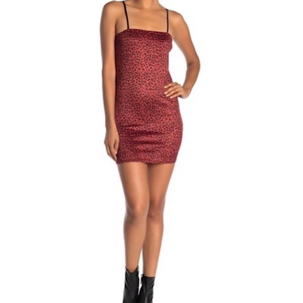 Leopard Print Faux Suede Minidress
